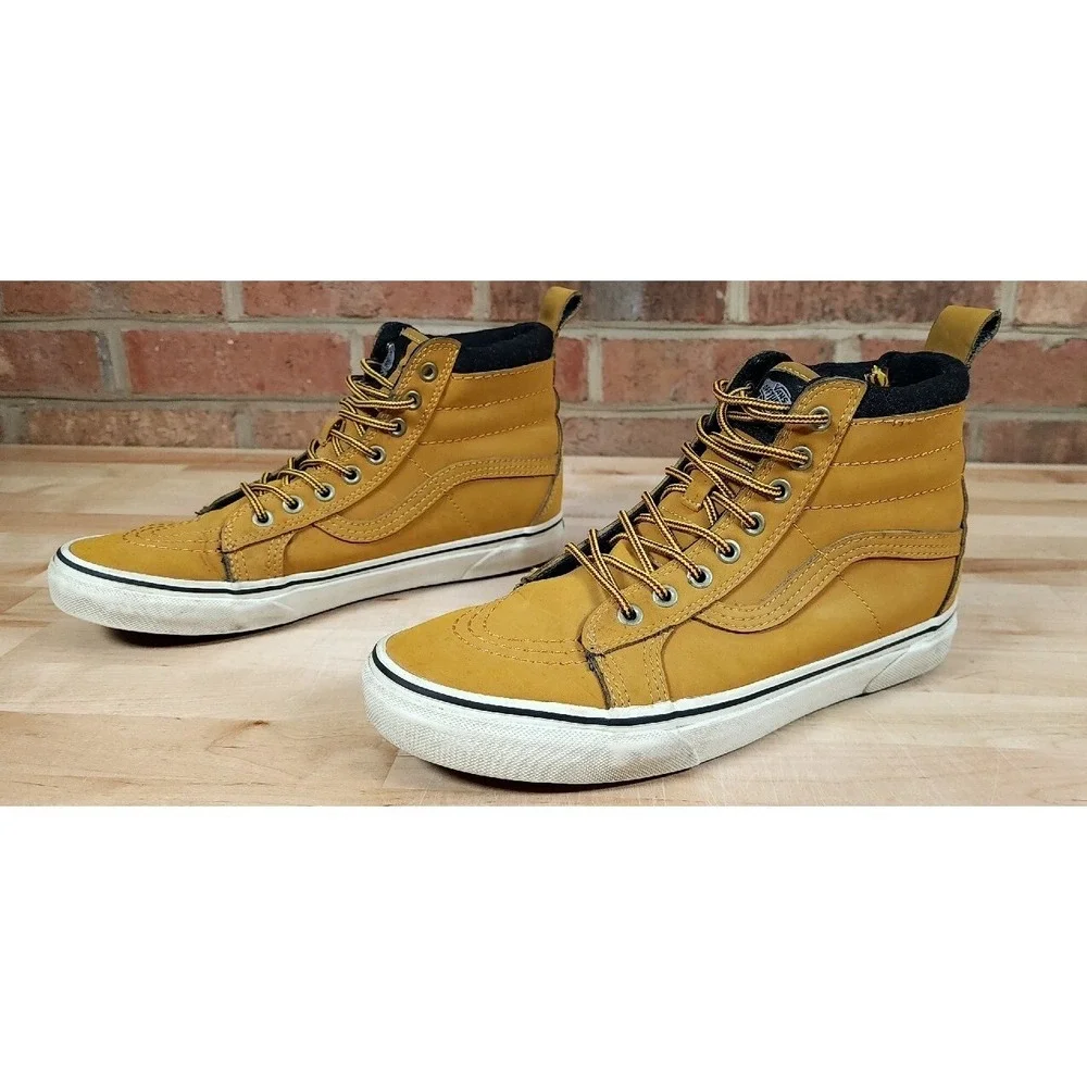 VANS Skate Sk8-Hi Nubuck Leather Brown Shoes Sneakers Mens Size 8 Womens 9.5‎